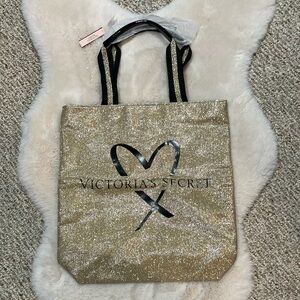 Victoria’s Secret Gold Sparkling Tote Bag New with tags